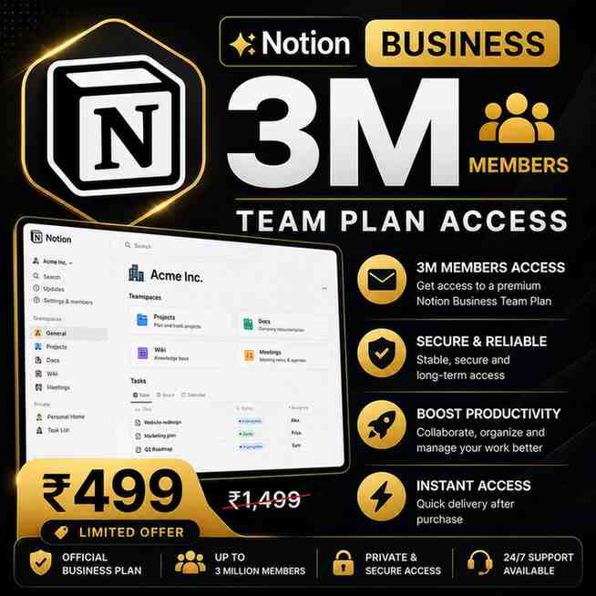Notion Business Team Plan (3M Members)