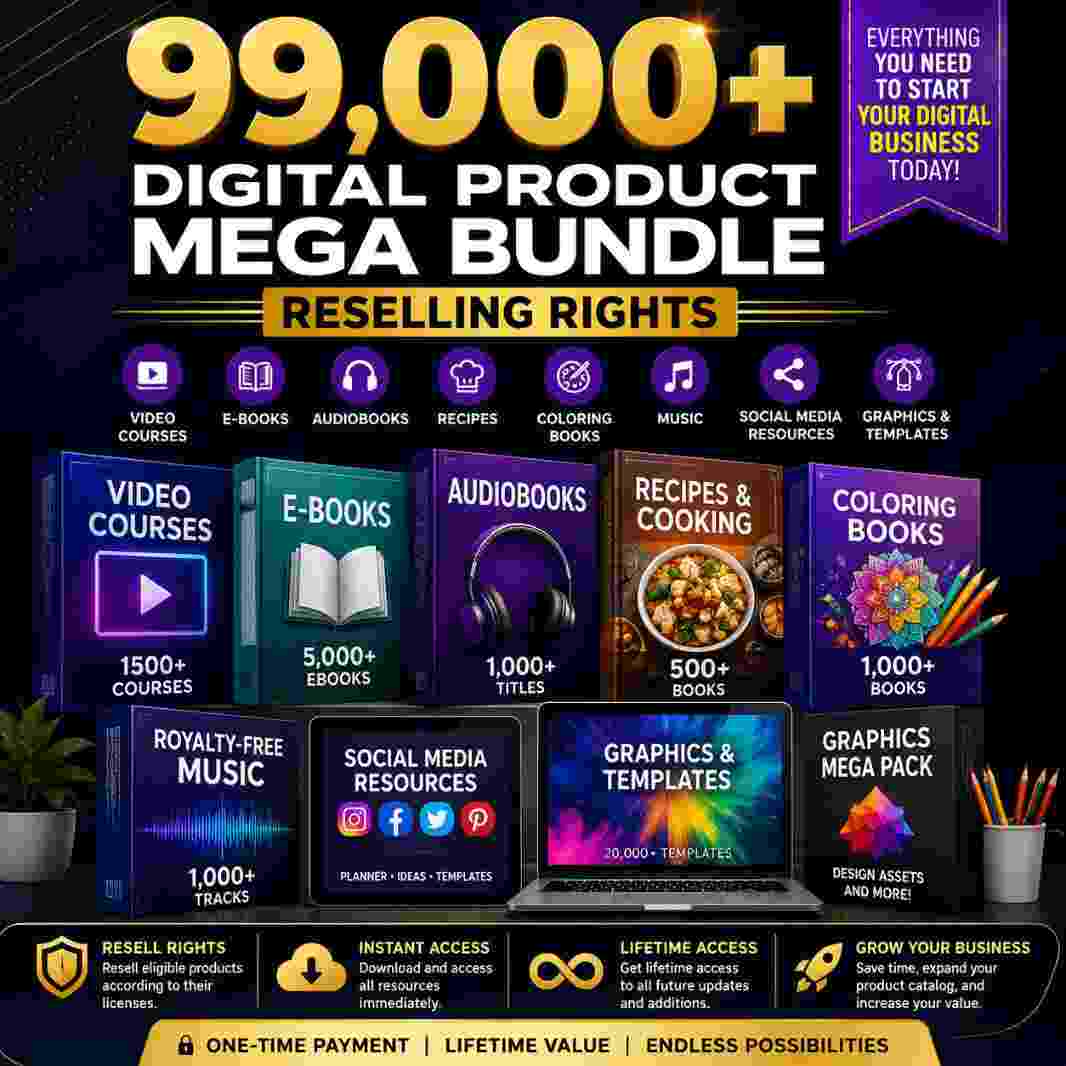 99,000+ Digital Product Mega Bundle – Reselling Rights