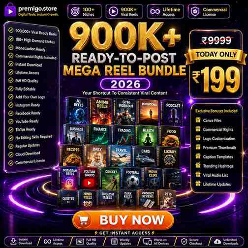 900K+ Ready-to-Post Mega Reel Bundle 2026 | 100+ Viral Niches | Commercial License
