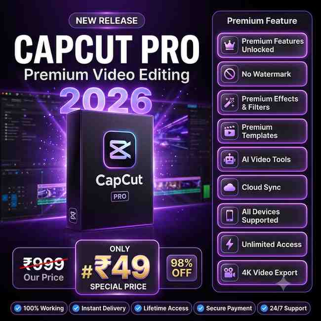 CapCut Pro Premium – Lifetime Access for ₹99